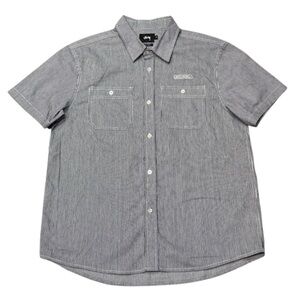 Stussy Stripe Worker Work Ball Button Down Shirt Men’s Sz M